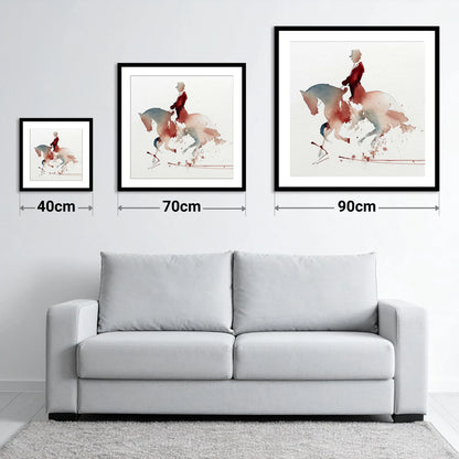 Crimson Collection - size guide showing 40cm, 70cm and 90cm art prints