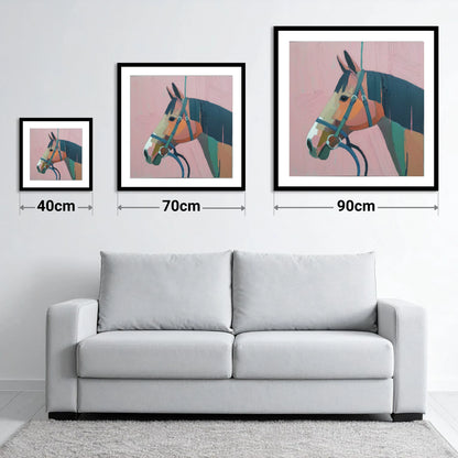 Abstract Rose Profile - size guide showing 40cm, 70cm and 90cm art prints