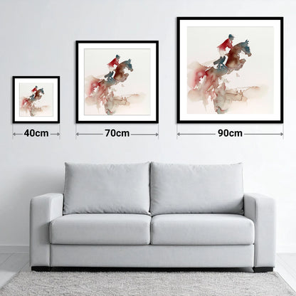 Crimson Flight - size guide showing 40cm, 70cm and 90cm art prints