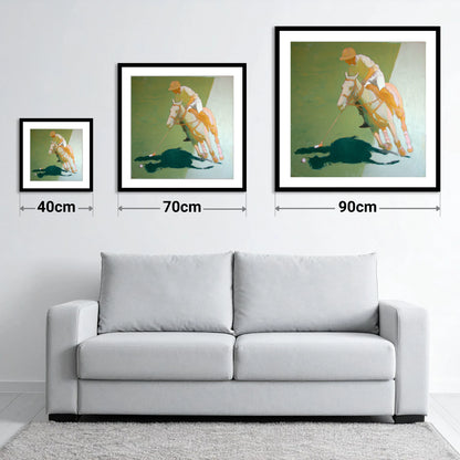 The Decisive Strike - size guide showing 40cm, 70cm and 90cm art prints