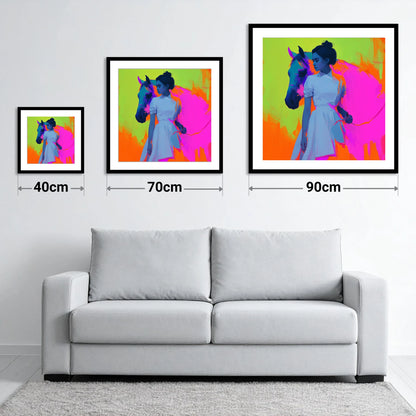 Electric Connection - size guide showing 40cm, 70cm and 90cm art prints