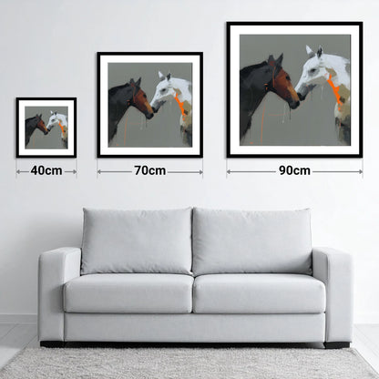Bold Connection - size guide showing 40cm, 70cm and 90cm art prints