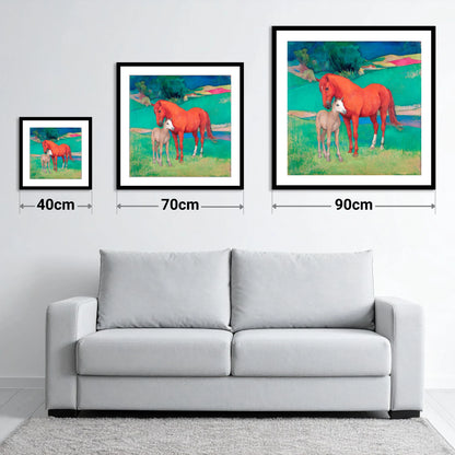 Vibrant Maternal Bond - size guide showing 40cm, 70cm and 90cm art prints