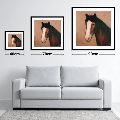 Serene Bay Portrait - size guide showing 40cm, 70cm and 90cm art prints