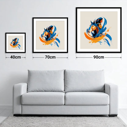 Spirits Entwined - size guide showing 40cm, 70cm and 90cm art prints
