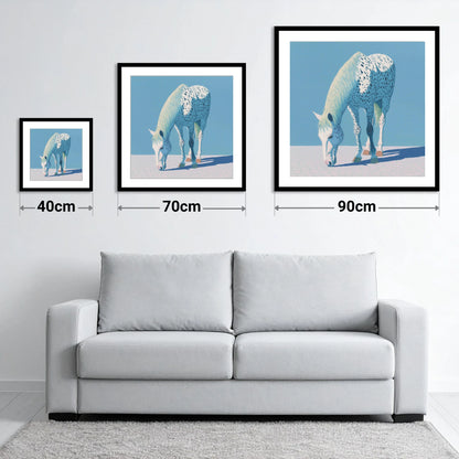 Azure Appaloosa - size guide showing 40cm, 70cm and 90cm art prints