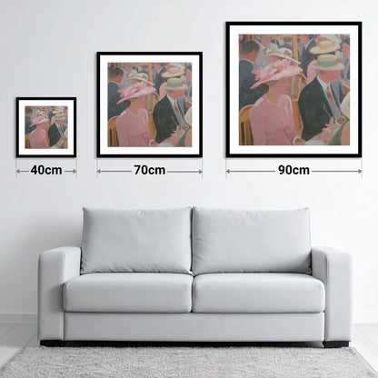 Summer Meet Elegance - size guide showing 40cm, 70cm and 90cm art prints