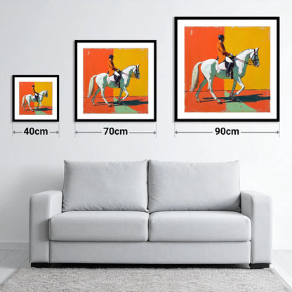 Rhythm In Colour - size guide showing 40cm, 70cm and 90cm art prints