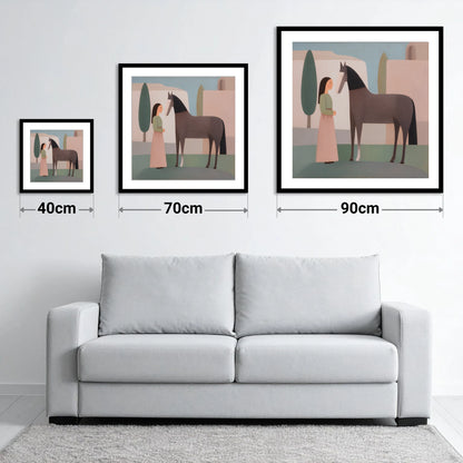Timeless Connection - size guide showing 40cm, 70cm and 90cm art prints
