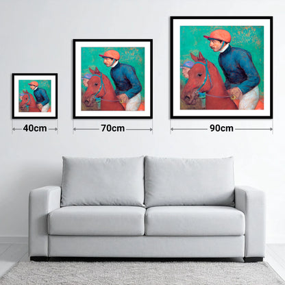Turf Anticipation - size guide showing 40cm, 70cm and 90cm art prints