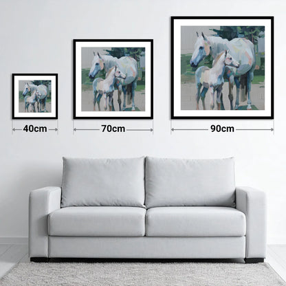 Textured Pastel Bond - size guide showing 40cm, 70cm and 90cm art prints