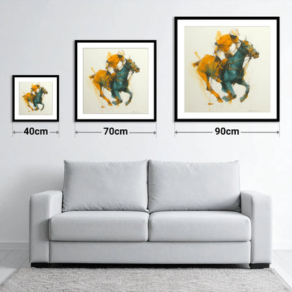 The Decisive Strike - size guide showing 40cm, 70cm and 90cm art prints