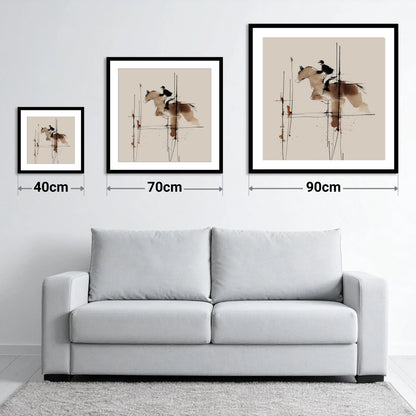 The Instant of Ascent - size guide showing 40cm, 70cm and 90cm art prints