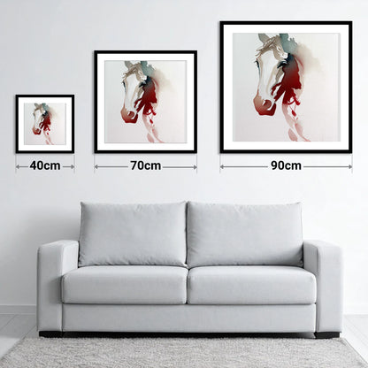 Ethereal Crimson Profile - size guide showing 40cm, 70cm and 90cm art prints
