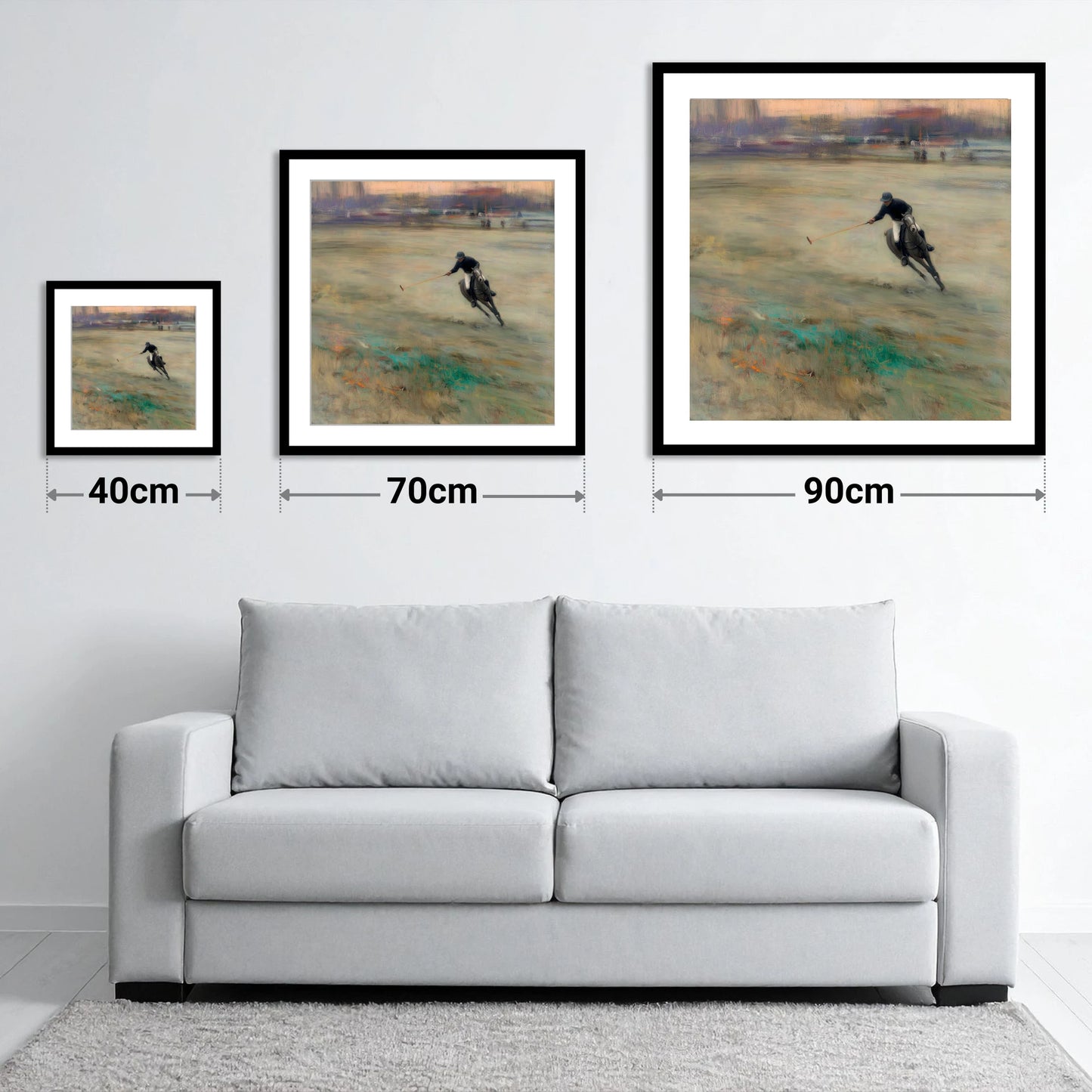 Twilight Chukka - size guide showing 40cm, 70cm and 90cm art prints