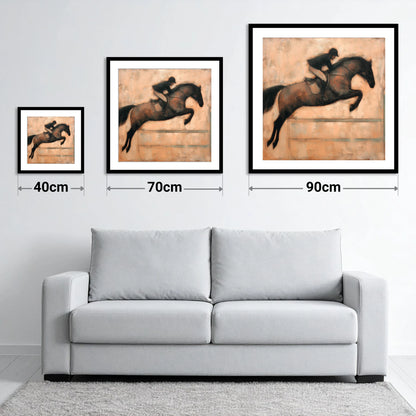 Suspended in Flight - size guide showing 40cm, 70cm and 90cm art prints