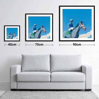 Quiet Anticipation - size guide showing 40cm, 70cm and 90cm art prints