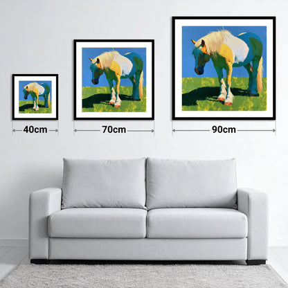 Colourful Cob in Summer Sunlight - size guide showing 40cm, 70cm and 90cm art prints
