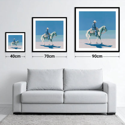 The Vast Horizon - size guide showing 40cm, 70cm and 90cm art prints