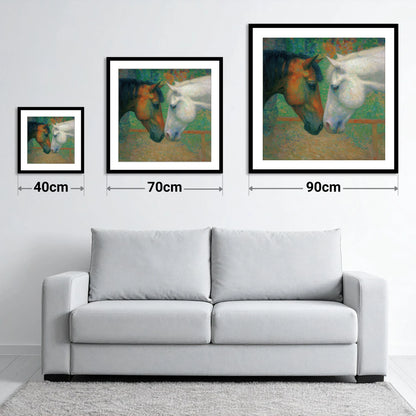 Quiet Companions - size guide showing 40cm, 70cm and 90cm art prints