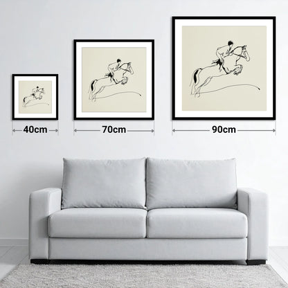 The Perfect Arc - size guide showing 40cm, 70cm and 90cm art prints