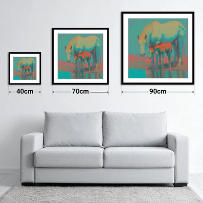 Electric Shoreline Bond - size guide showing 40cm, 70cm and 90cm art prints