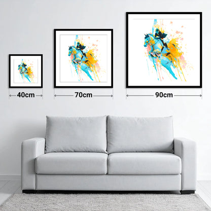 Airborne In Colour - size guide showing 40cm, 70cm and 90cm art prints
