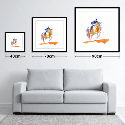 Flight In Colour - size guide showing 40cm, 70cm and 90cm art prints