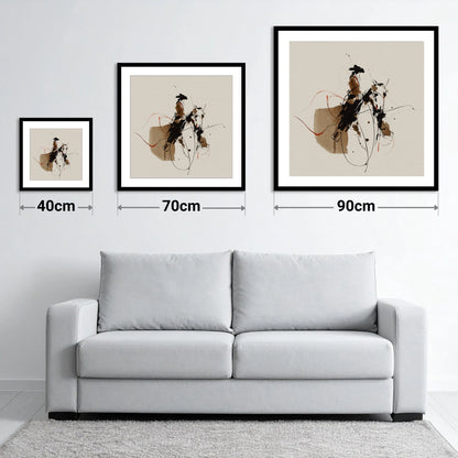 Frontier Rhythm - size guide showing 40cm, 70cm and 90cm art prints
