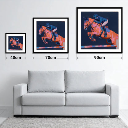 Vivid Flight - size guide showing 40cm, 70cm and 90cm art prints