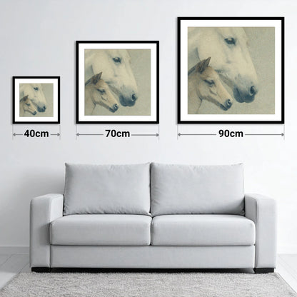 Enduring Connection - size guide showing 40cm, 70cm and 90cm art prints