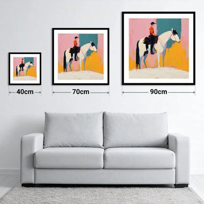 Vivid Western Spirit - size guide showing 40cm, 70cm and 90cm art prints