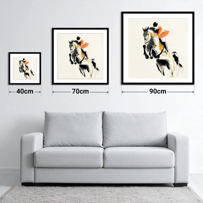 Amber Flight - size guide showing 40cm, 70cm and 90cm art prints