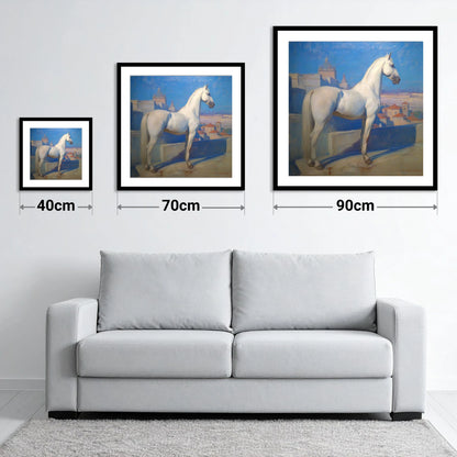The Classical Grey - size guide showing 40cm, 70cm and 90cm art prints