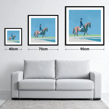 Collected Harmony - size guide showing 40cm, 70cm and 90cm art prints