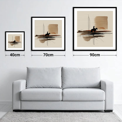 Solitude on the Plains - size guide showing 40cm, 70cm and 90cm art prints