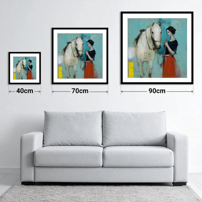 Silent Understanding - size guide showing 40cm, 70cm and 90cm art prints