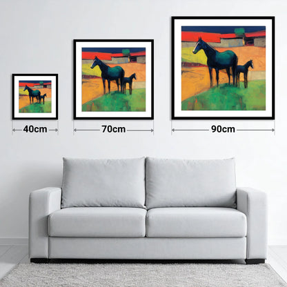 Midnight Sapphire Bond - size guide showing 40cm, 70cm and 90cm art prints