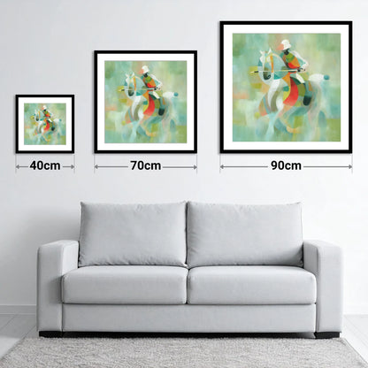 Harmonious Chukka - size guide showing 40cm, 70cm and 90cm art prints