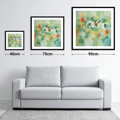 The Modern Leap - size guide showing 40cm, 70cm and 90cm art prints