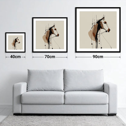 Dynamic Sepia Profile - size guide showing 40cm, 70cm and 90cm art prints