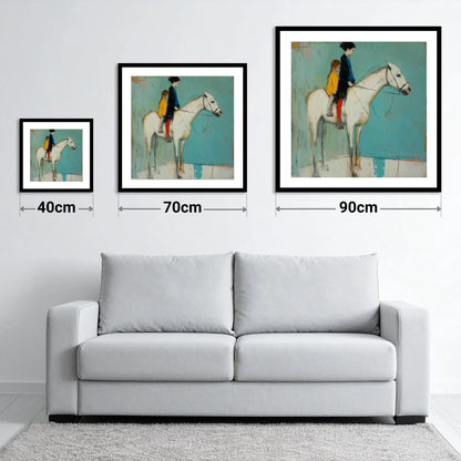 Companions in Colour - size guide showing 40cm, 70cm and 90cm art prints