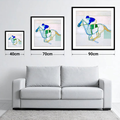 Abstract Racing Rhythm - size guide showing 40cm, 70cm and 90cm art prints