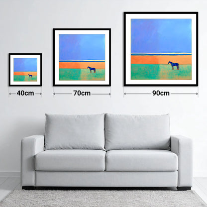 The Silent Expanse - size guide showing 40cm, 70cm and 90cm art prints