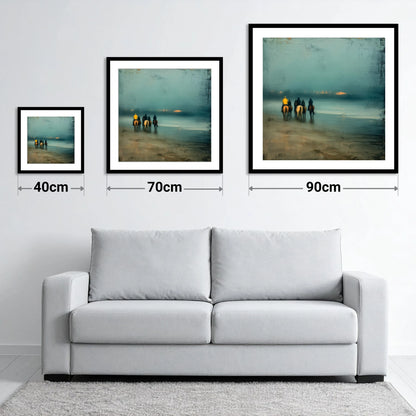 Twilight Beach Hack - size guide showing 40cm, 70cm and 90cm art prints