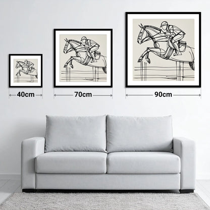 The Perfect Arc - size guide showing 40cm, 70cm and 90cm art prints