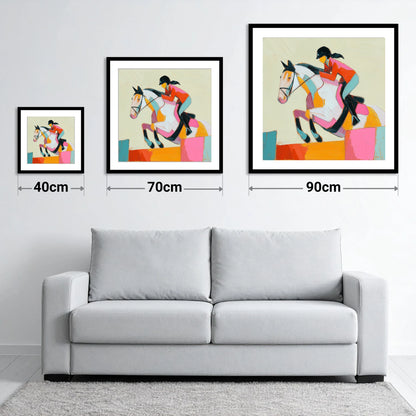 Painted Flight - size guide showing 40cm, 70cm and 90cm art prints