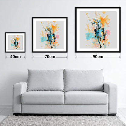 The Decisive Strike - size guide showing 40cm, 70cm and 90cm art prints