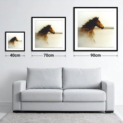 Ethereal Horizon - size guide showing 40cm, 70cm and 90cm art prints