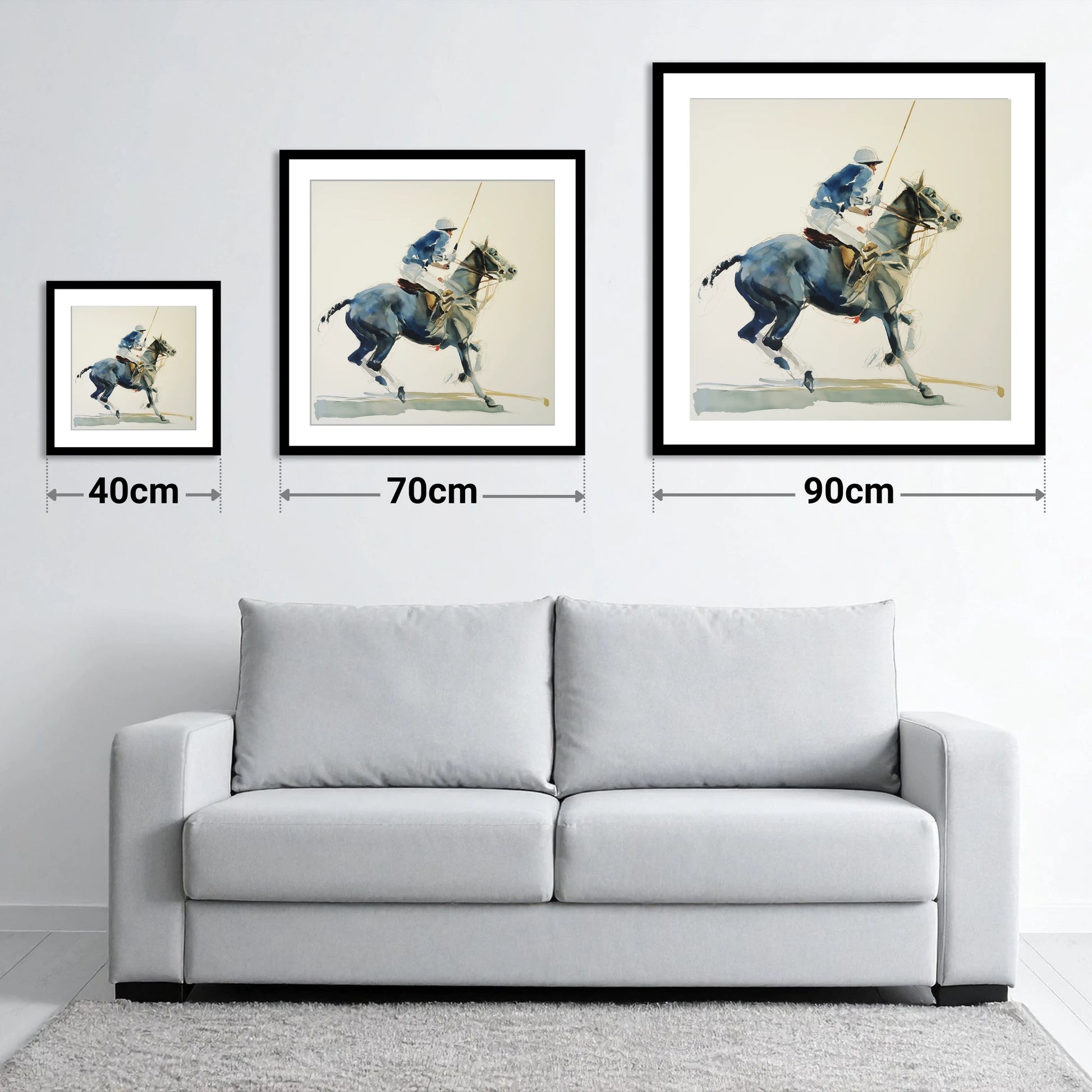 Mid-Chukka Momentum - size guide showing 40cm, 70cm and 90cm art prints